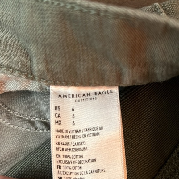 Muted olive green, distressed, American Eagle shorts - Picture 3 of 3